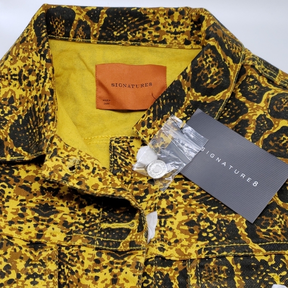 Denim Snakeskin Cropped Jacket - Picture 4 of 10